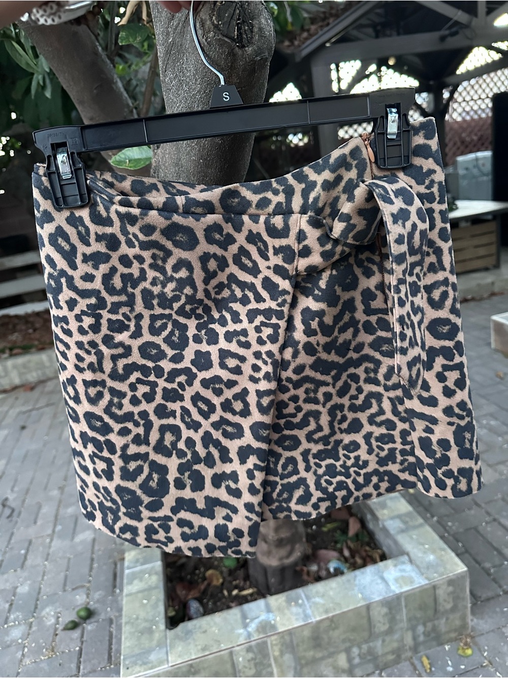 Zara Leopard-Print Mini Skirt in Tan and Black